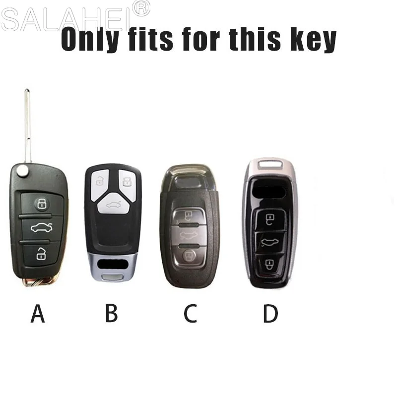 Leather Car Key Case Cover Shell Holder For Audi A6 A4 A5 A7 A8 C8 Q8 8S 8W Q7 B9 4M S5 S4 S7 D5 TT TTS TFSI E-Tron Accessories