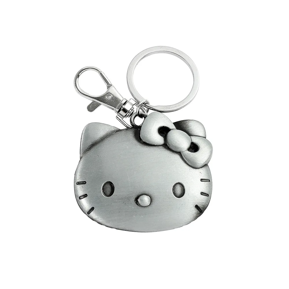 Sanrio Hello Kitty Y2K Key Ring Pewter Alloy Material Vintage Metal Car Key Chain Pendant Hello Kitty Things Anime Accessories