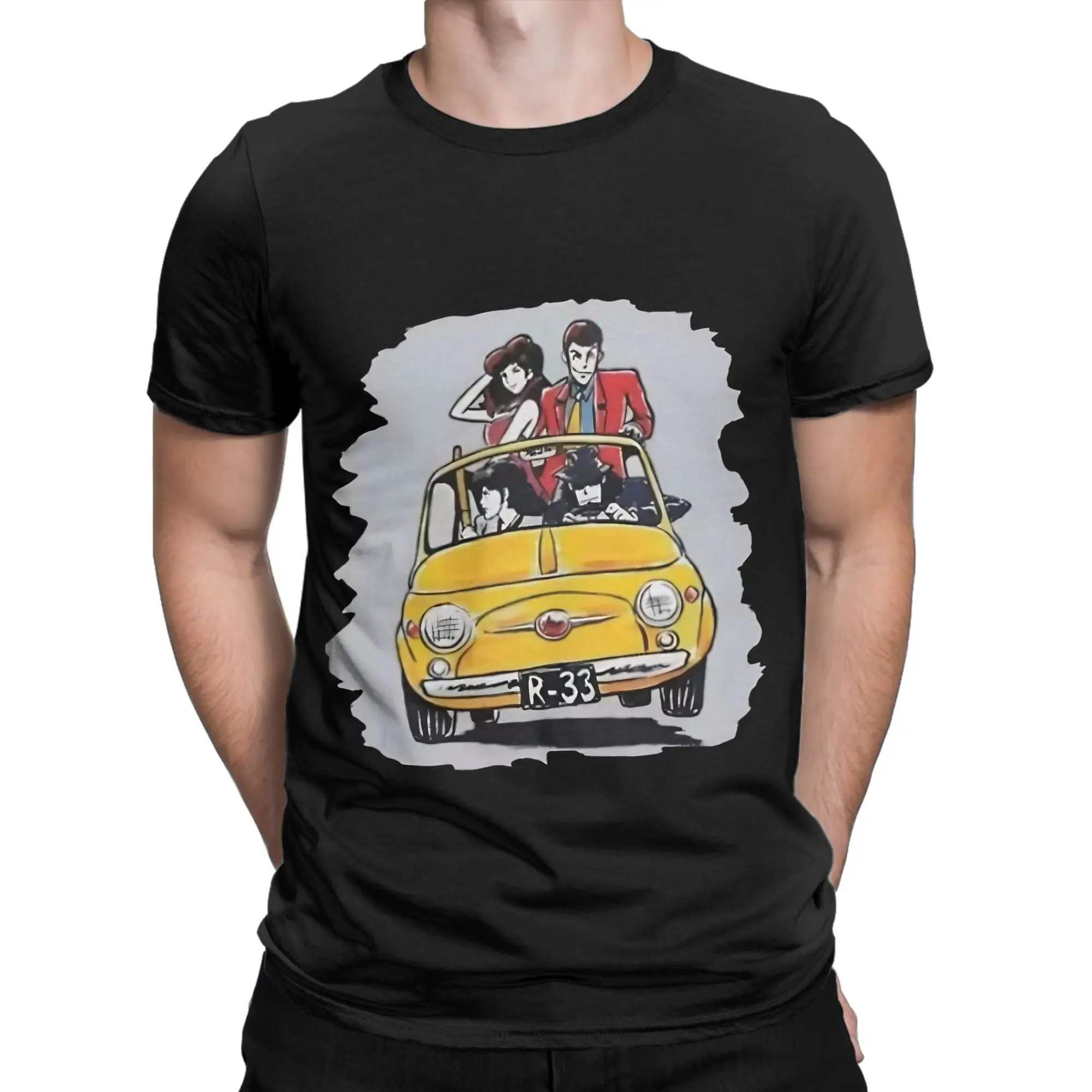 Stylized Red Character  Classic Lupin the Third Novelty Graphic 100% Cotton T-Shirt Tees Tops For Men
