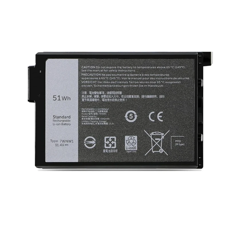 New 7WNW1 11.4V 51Wh Laptop Battery for Dell Latitude 5424 5420 Rugged Latitude 7424 Rugged Extreme P137G P85G P137G001 P137G002