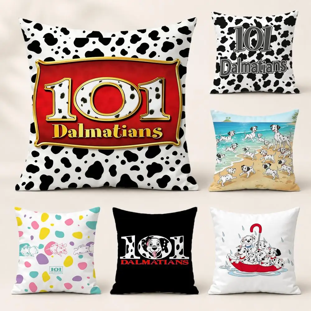 Movie 1-101 D-Dalmatians Cushion Cover Washable Soft Thick Cushion Cover Decorative Pillowcase for Sofa Living Room Home