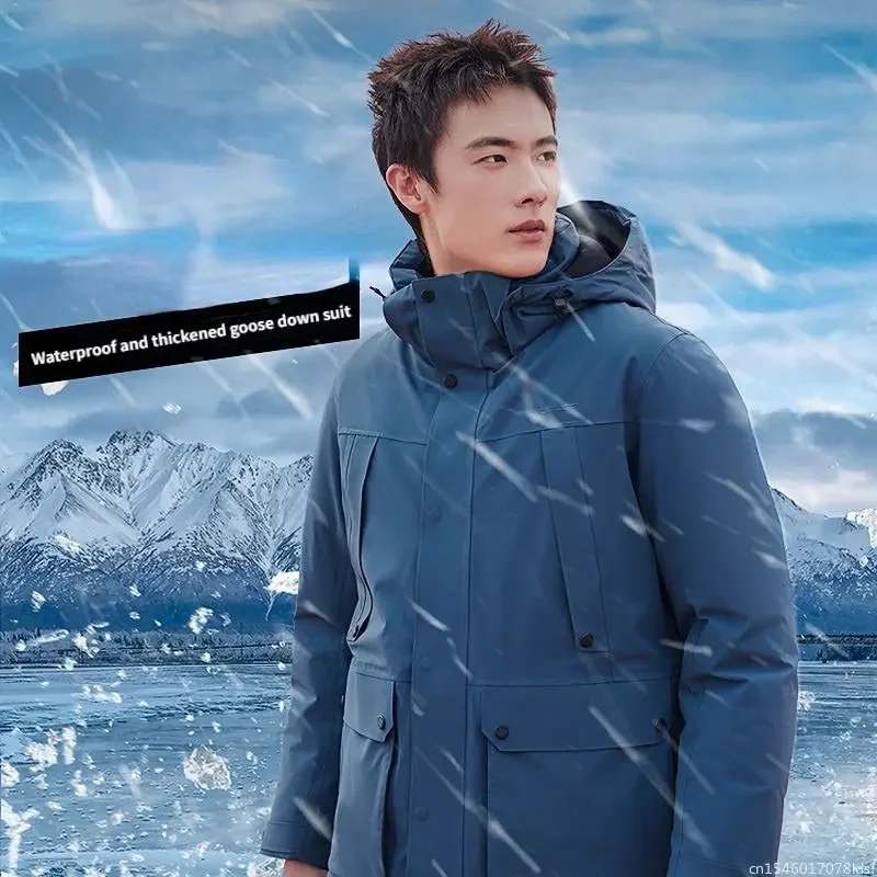 Youpin قشارة-30 ℃ مقاومة البرد سترة منفوخة الرجال في الهواء الطلق أسفل سترة معطف الرجال الشتاء سميكة الدافئة سترات سترة مع غطاء محرك السيارة