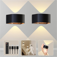 2PCS Motion Sensor Wall Light 3 Colors Wireless Wall Lamp LED Indoor Up And Down Wall Sconce 4000mAh Brightness Adjustable