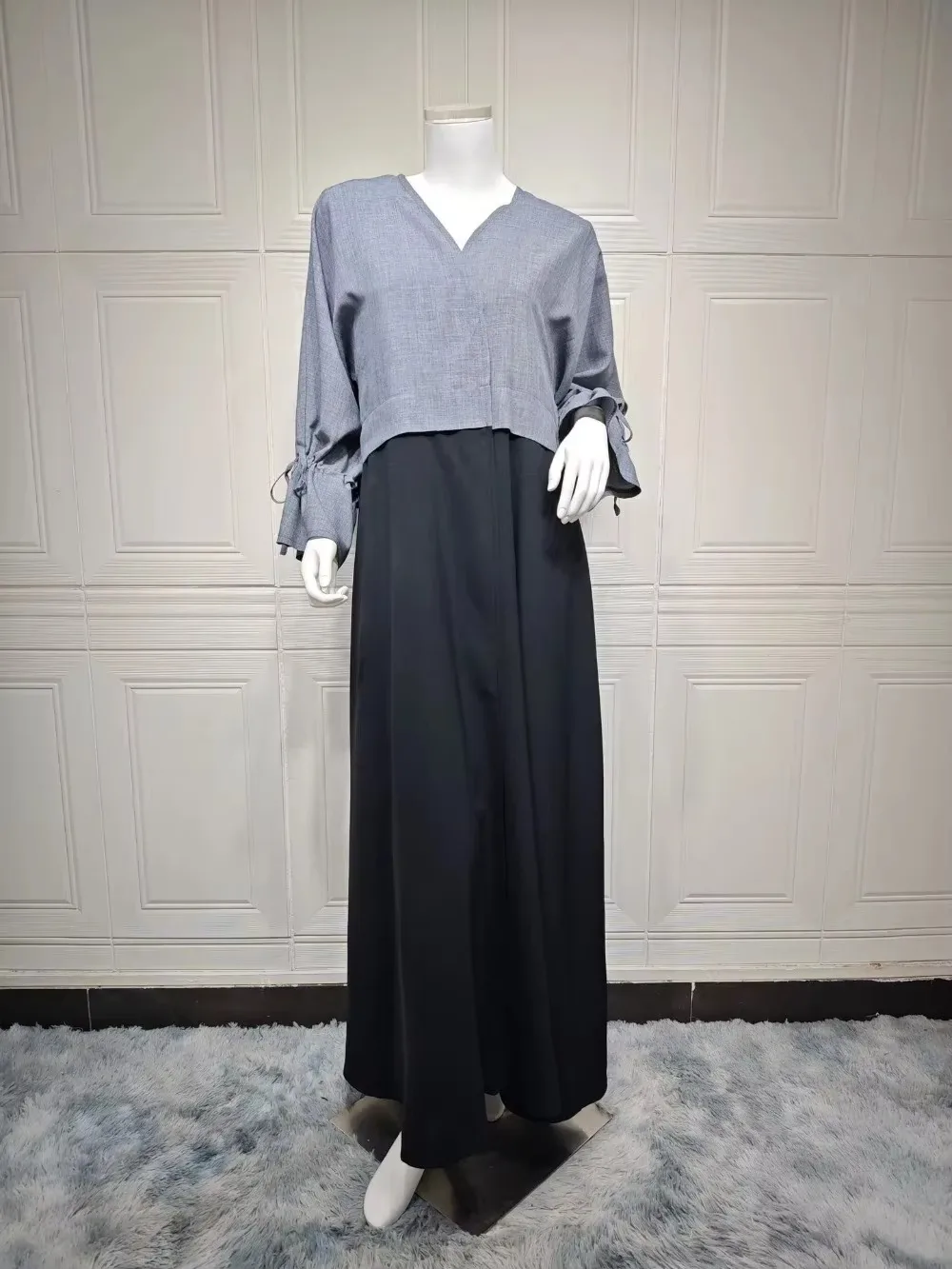 Muslim Women Abaya Dress Eid Caftan Patchwork Abayas Cardigan Casual Long Robe Kaftan Party Ramadan String Cuff Sleeve Robe 2025