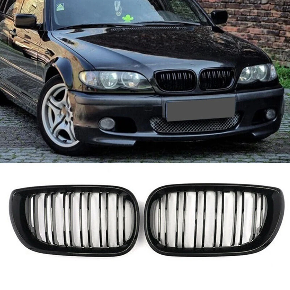 

Front Kidney Grille Dual Slat Grille Styling Parts Compatible For 3 Series E46 Sedan 2002-2005 Auto Accessories