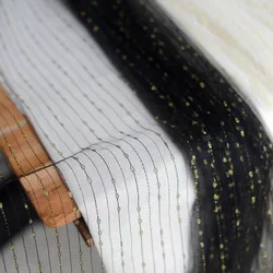 Gold Thread Jacquard Mesh Fabric Nylon Mesh Fabric Transparent Wedding Dress Dress Background Decoration Handmade DIY Material