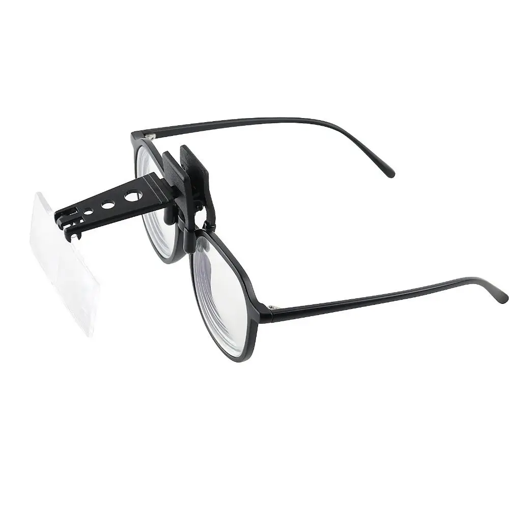 New Folding LED Magnifier Hands Free Adjustable Magnifying Glass Light Spec Glasses Eyelash Extension Clip on Eyeglass