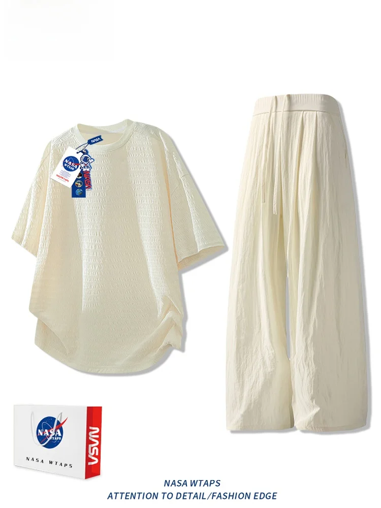 

Комплект WTAPS Ice Sensation: футболка с коротким рукавом и прямые брюки для мужчин, летний, тонкий, повседневный, легкий, дышащий