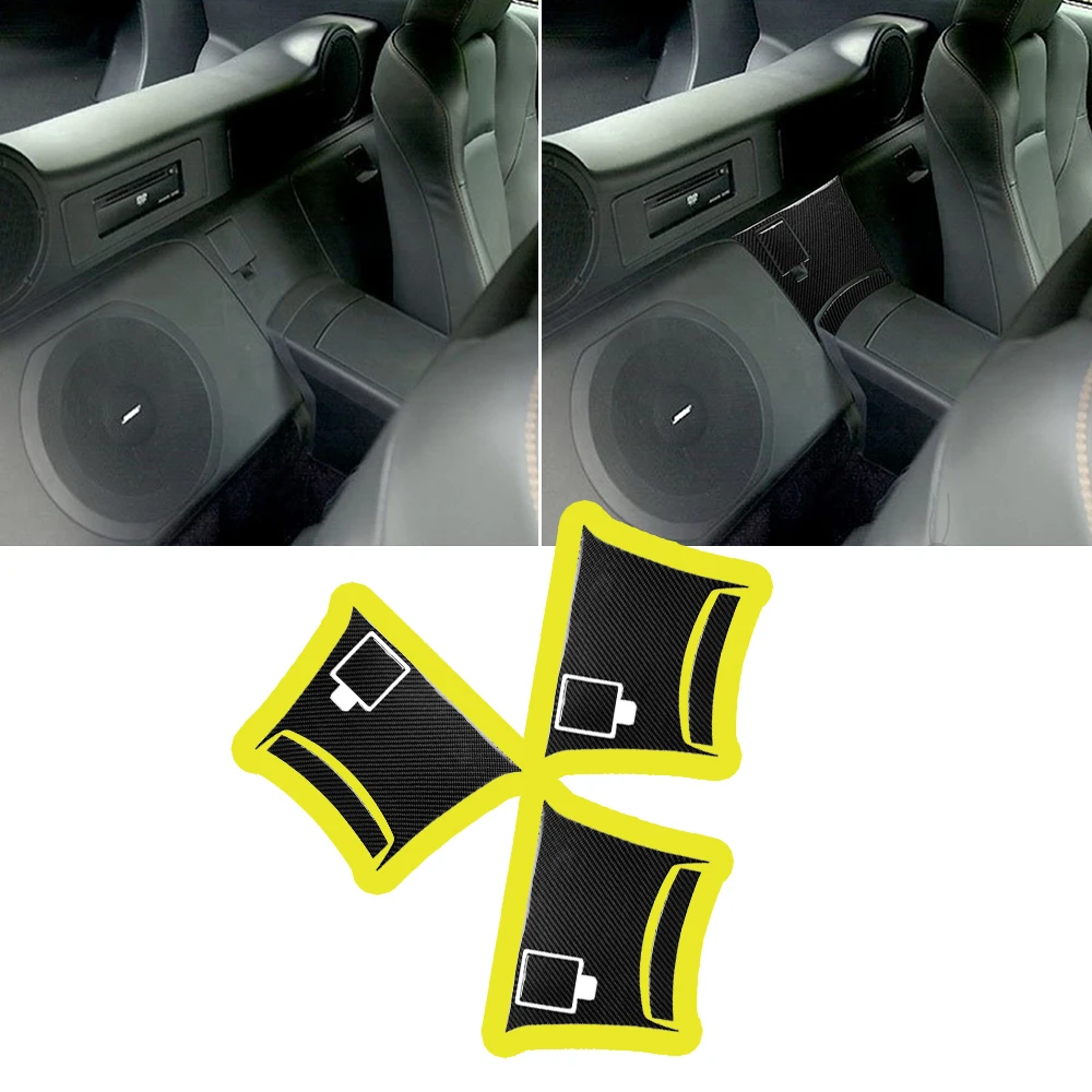 350z-2006-2007-2008-2009-センターコンソールリアパネルステッカー装飾カバートリムカーインテリアアクセサリーカーボンファイバー