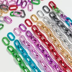 30pcs Metallic Color Acrylic 27x16mm Oval Rings Link Chain Beads for Bracelet Necklace Earrings Making DIY Jewelry Accessories