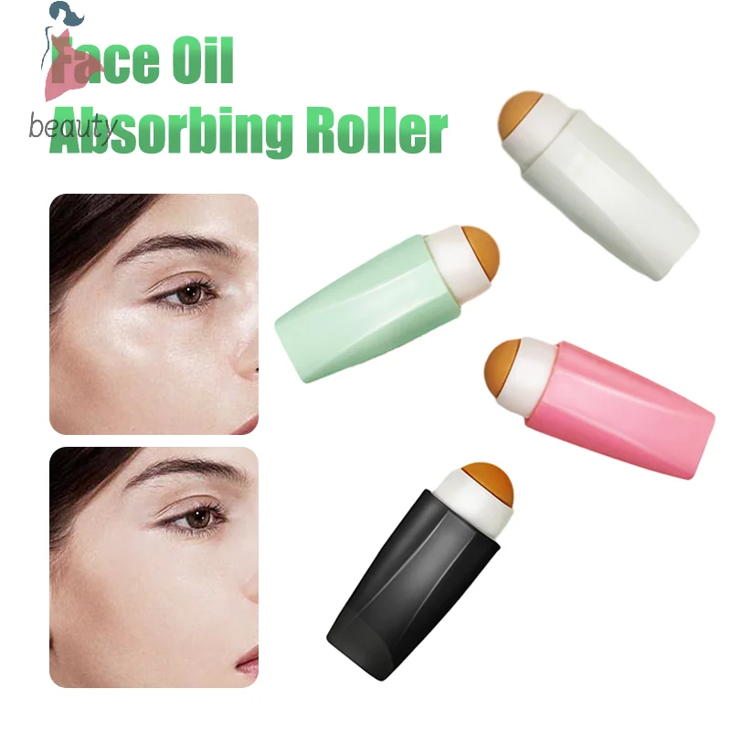 Rodillo absorbente de aceite Facial, maquillaje de piedra volcánica Natural, herramienta para el cuidado de la piel Facial, limpieza de poros, eliminación de aceite, palo de masaje