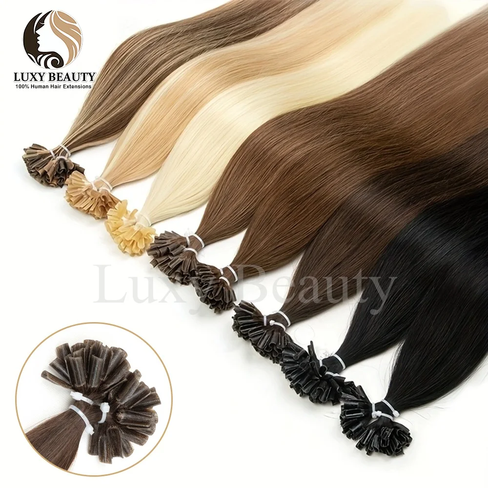 U Tip Hair Extensions Human Hair Keratin Tip Hot Fusion Human Hair Extension Natural Black Blonde Brown U Nail Tip Hair 50pcs