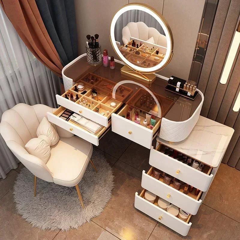 Modern Vanity Desk Dresser Tables Nordic Mirros Household Bedroom Computer Dressing Table Flower Toaletka Bedroom Furniture