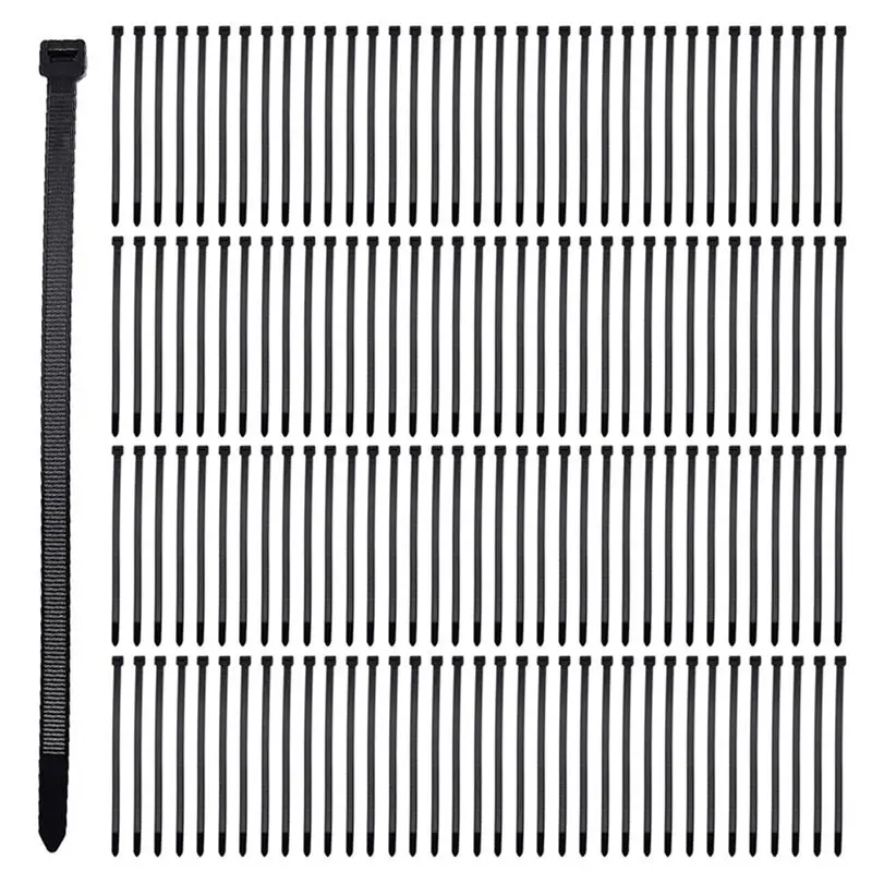 BAAJ-5X Cable Ties Black Pack Of 300 Mm X 7.6 Mm UV Resistant Ultra With 75 Kg Tensile Strength Heat Resistant Durable