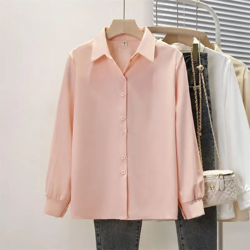 Spring Autumn Casual Chiffon Shirt Women Shirts Fashion Female Long Sleeve Loose Solid Blouse Tops Office Lady Shirts