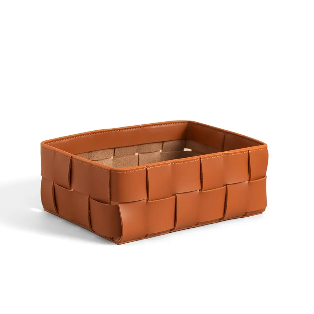 

Nordic Style Leather Storage Basket For Decorative Home,Jewerly Accessories Catchall Items Cosmetic Storage Box For Tabletop