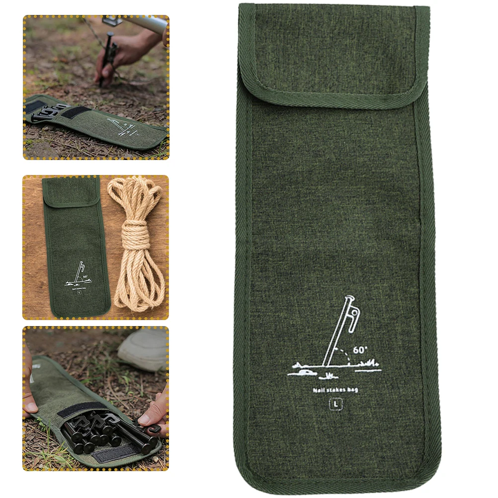 

Practical Tent Pegs Container Oxford Cloth Safe Storage Portable Small Tools Camping Outdoor Storage Bag Tent Peg Pouch