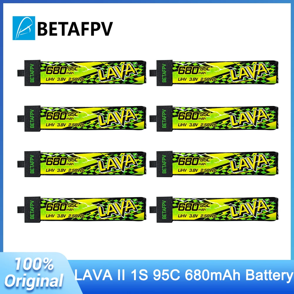 NEU BETAFPV 680mAh LAVA II 1S 95C Akku 3,8V LiHV Batterie BT2.0 für Air75, Meteor75 Pro
