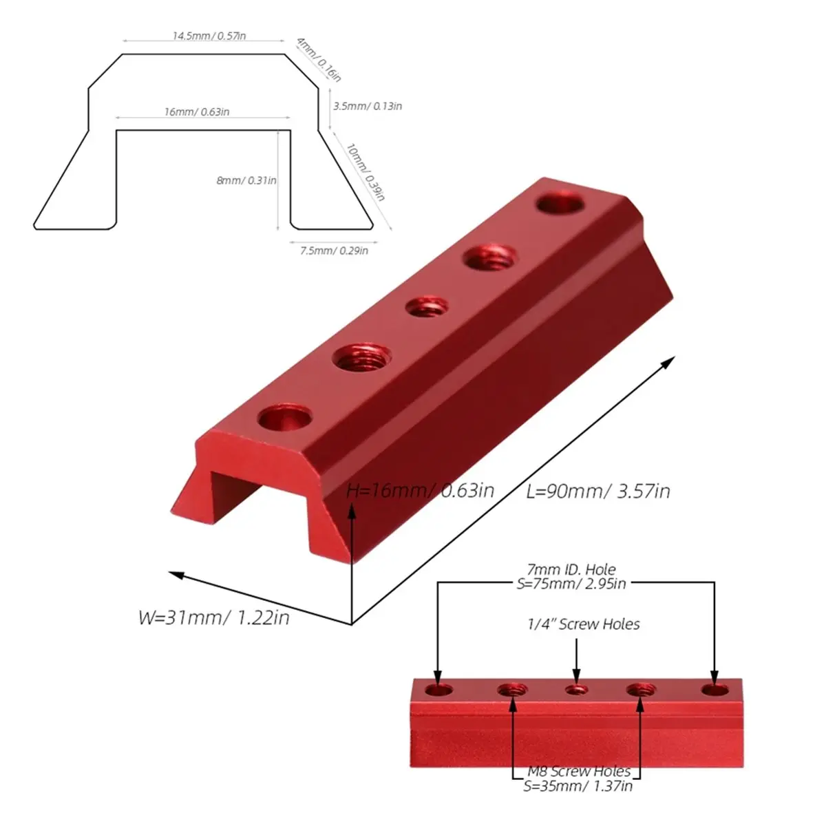 A67T NEW Telescope Base Guide Quick-Release Dovetail Plate 90mm (3.57