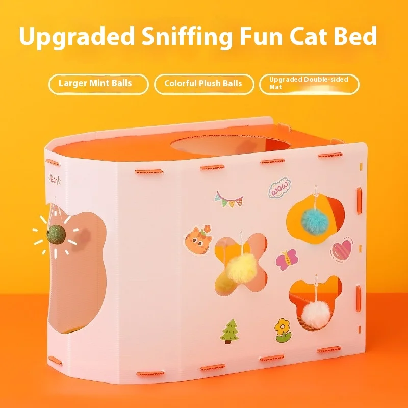 Carrot aped Multi-Layer Scratcher S Nest Tunnel Closed Design Double Layer Felt Fabric  Toy All Seasons