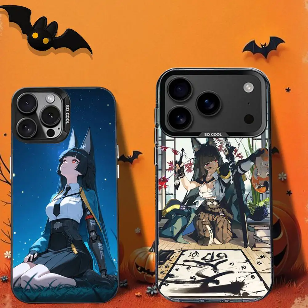 Casing HP Anime M-Miyabi Hoshimi Untuk iPhone 16,12,13,17,15,1,11,Mini,Pro,SE,XS,MAX, Penutup Silikon Hitam Matte