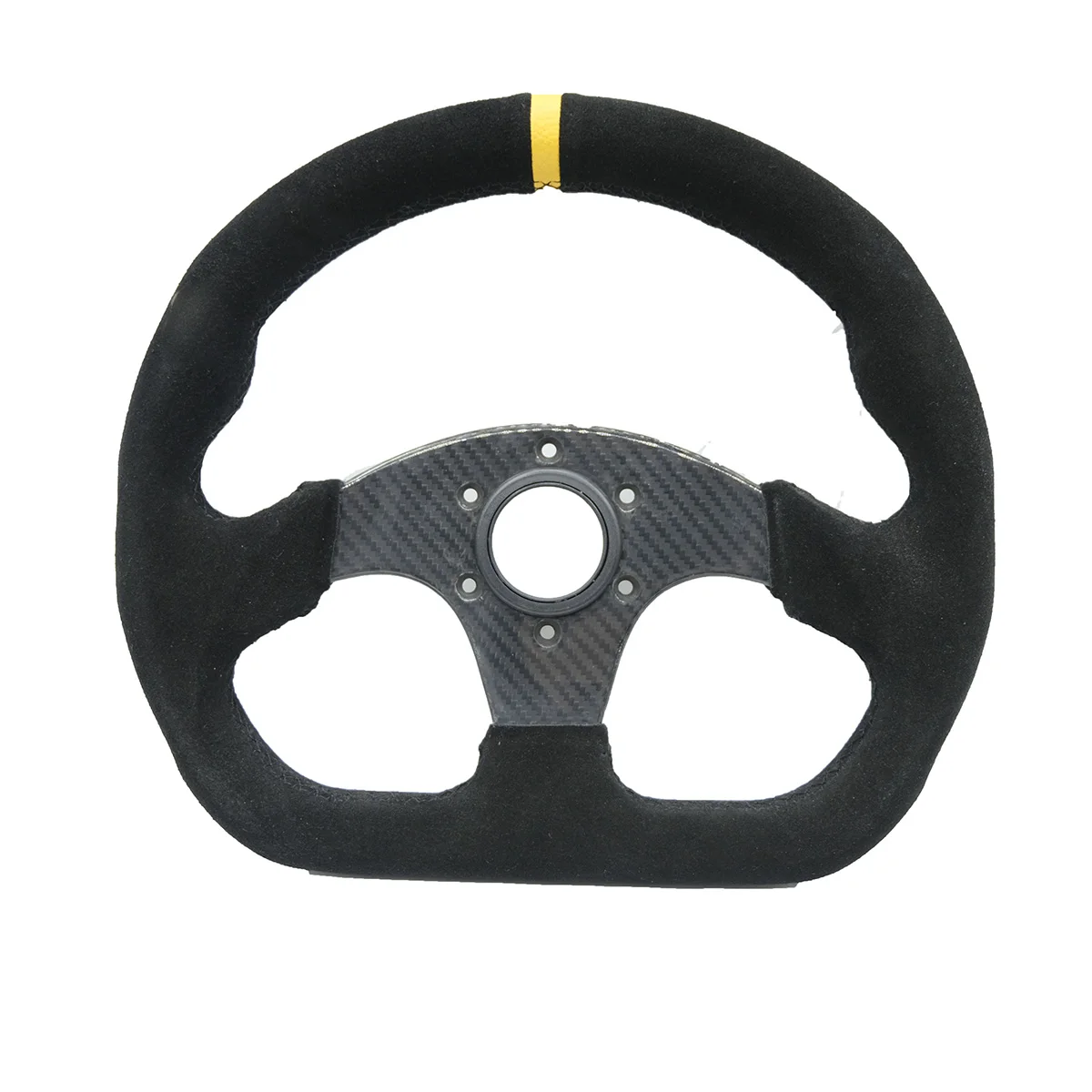 13inch 330mm Type D Steering Wheel Suede+ Carbon Fiber Steering Wheel Flat Game Steering Wheel Blue Yellow Ring