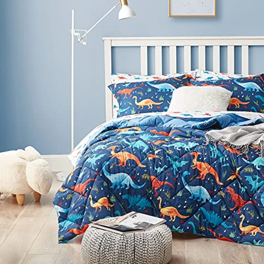 

Bedding Set for Boys 5 Pieces Size Comforter Set with Sheets Super Soft Lightweight Bed in a Bag Durable Bed Set