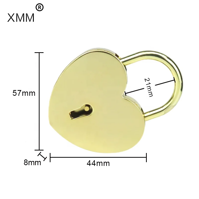 XMM-6034 Happy Cute Heart Shape Padlock Skeleton Key Lock For Wedding Valentine Day Romantic Gift Various Color Custom Logo