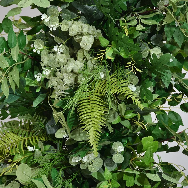 Uflower Green Leaves Creeper Plant Floral Arrangement Outdoor Wedding Backdrop Horn Arch Decor Stage Window Display Flower Walls view 5