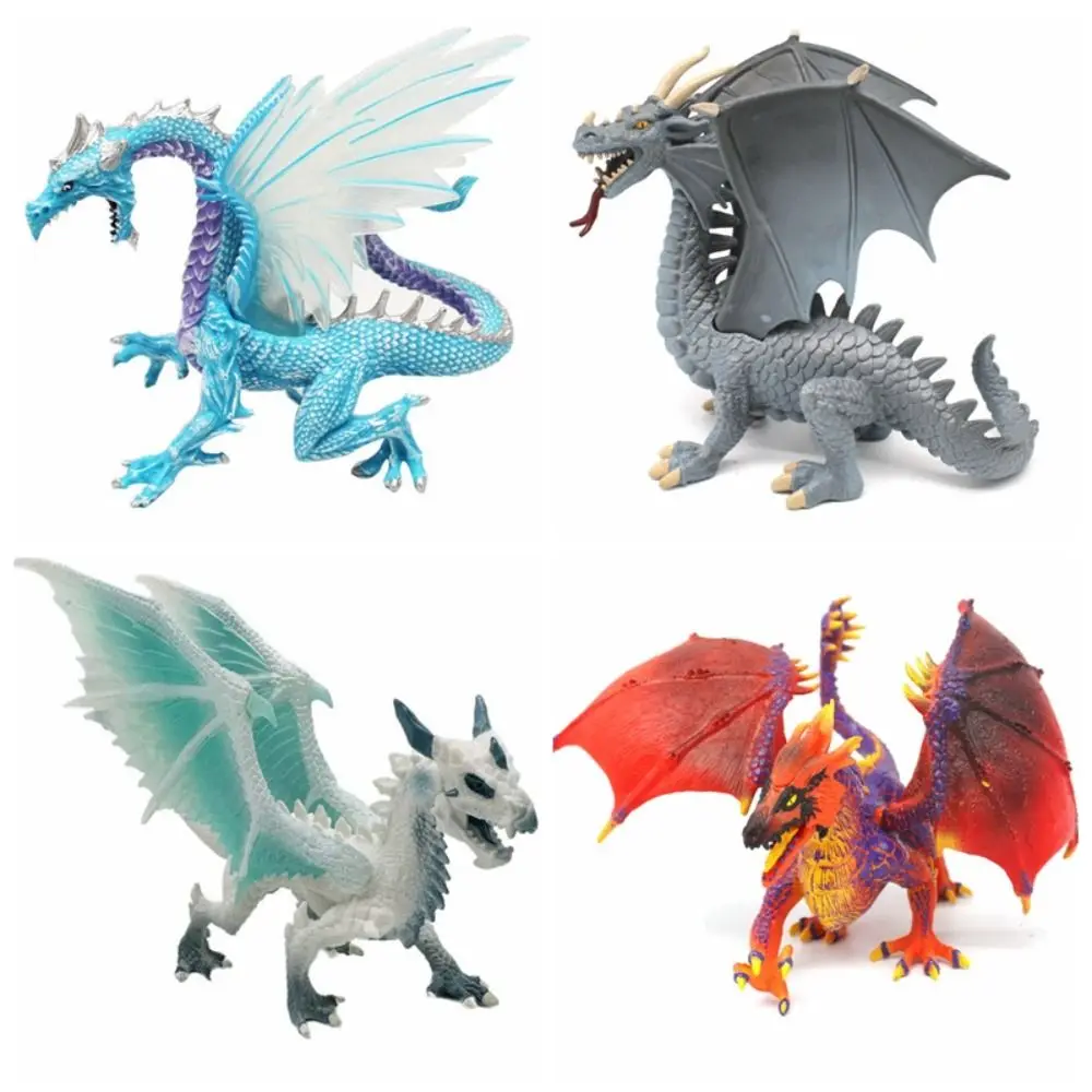 Ice Flying Dragon Myth Dragon Figures Western Beast Fire Bullfighting Simulation Warcraft PVC Toys Mythology Dragon Animal Model