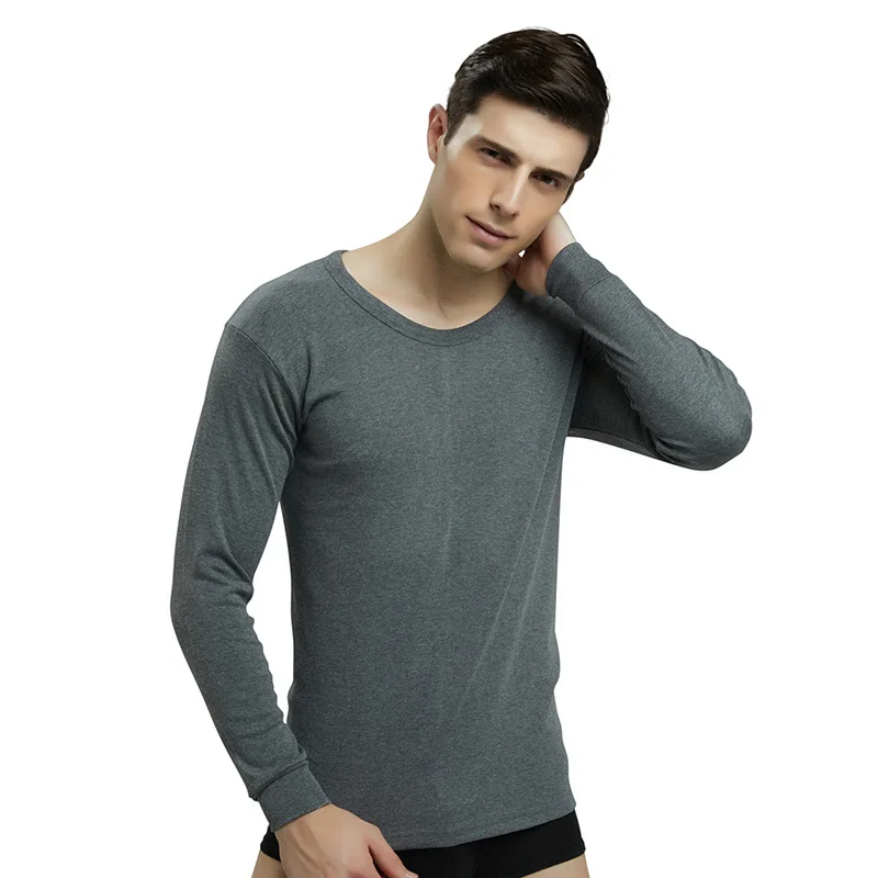 Autumn winter men pure cotton thin long sleeve autumn clothes basic undercoat thermal underwear single women Thickening Fleecing