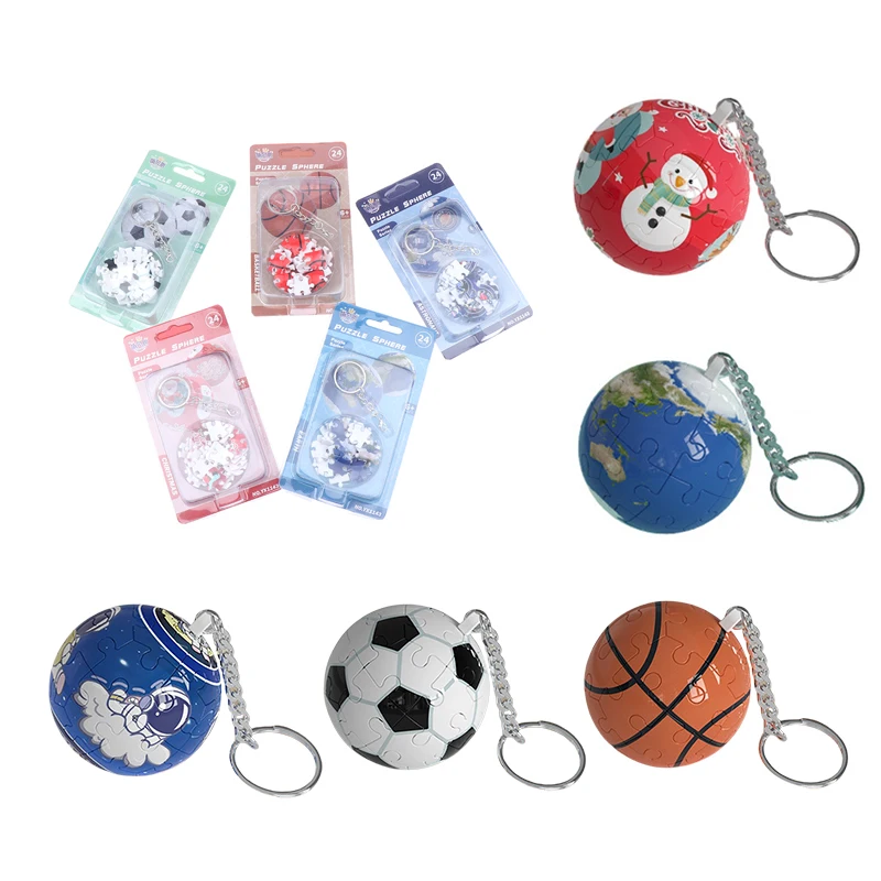 

Jigsaw Puzzle Keychain Assembling Ball Key Chain Toy Party Favors Brain Teaser Key Chains Christmas Gift Rewards 3D Ball Puzzles