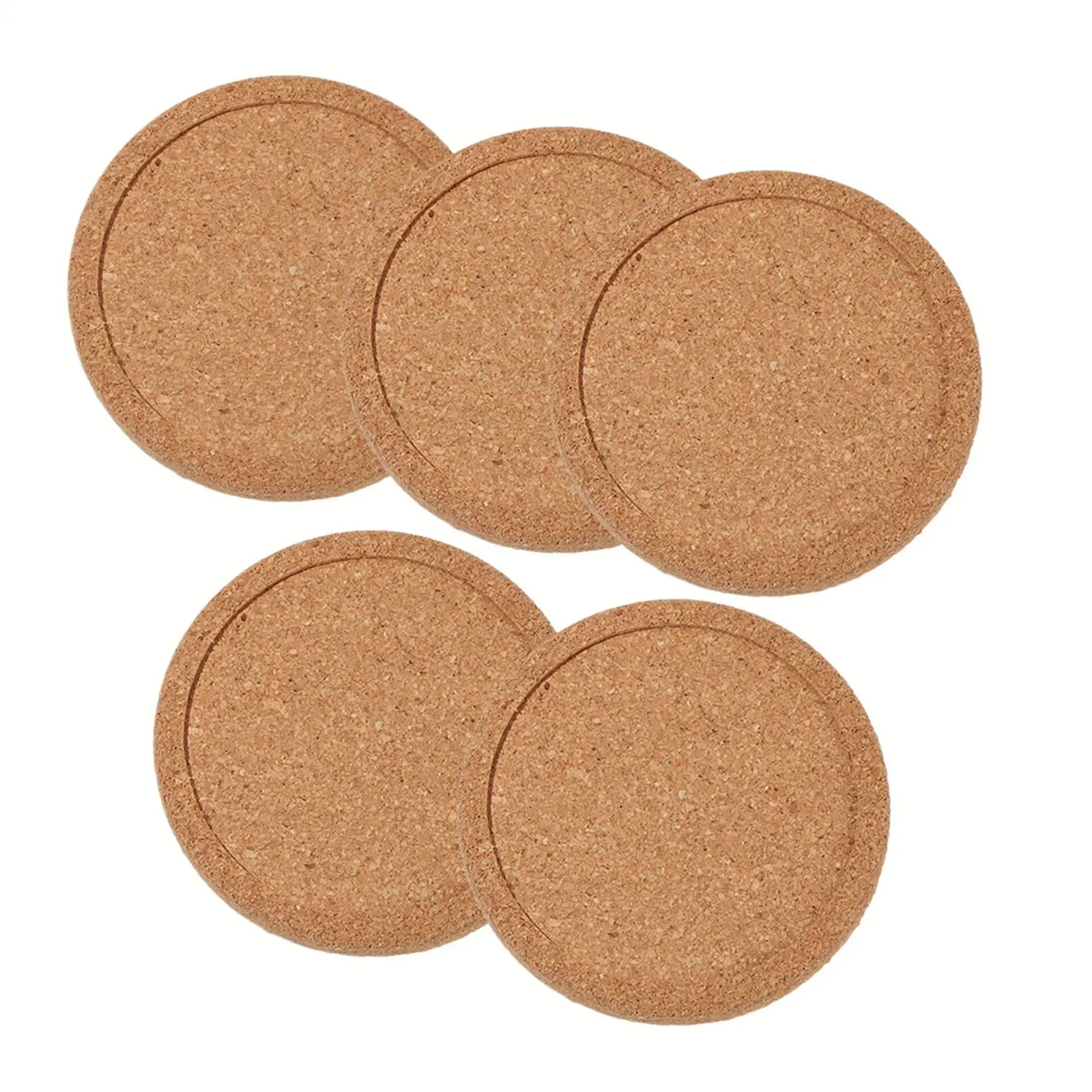 Drink Tea Pad Coasters Thick 1CM Natural Cork Non-Slip Outer Diameter 10CM 5/10/20x High Quality Versatile Use