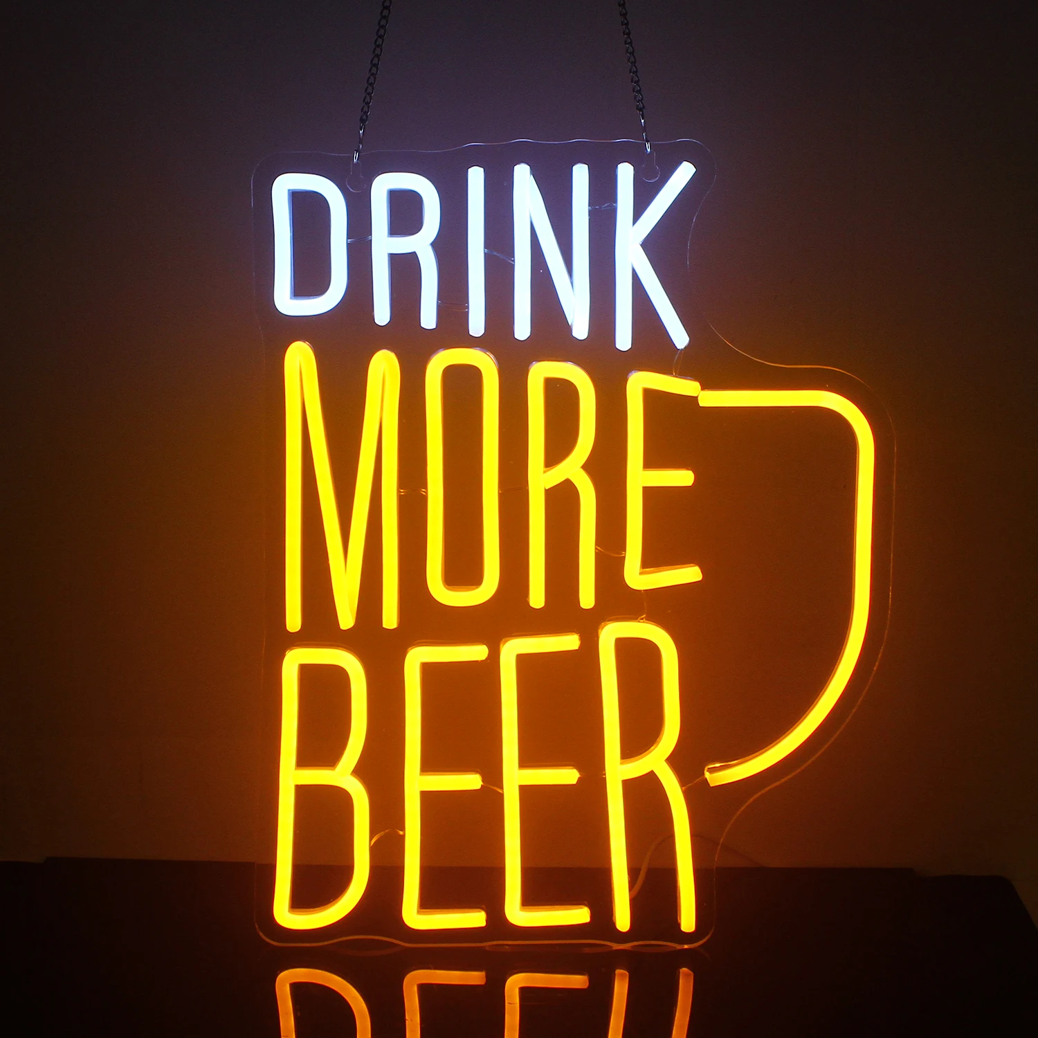 Imagem -02 - Usb Powered Led Neon Wall Decor Beber Mais Cerveja Sinal para Bar Boate Praia Loja Sinais para Bistro Festa Clube