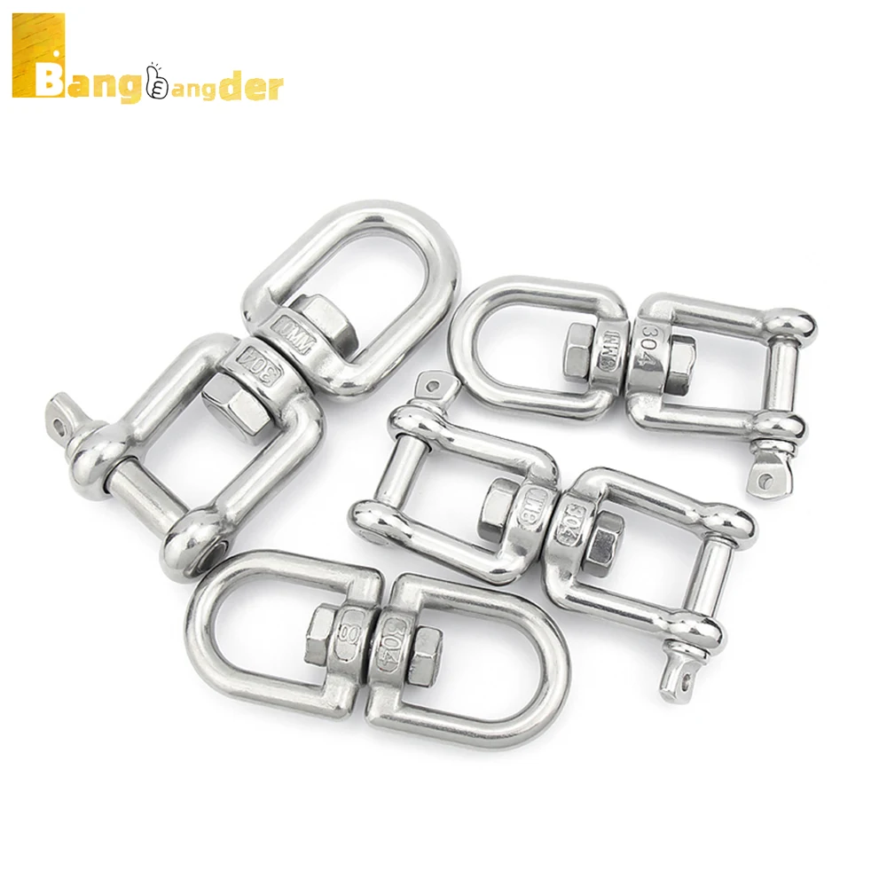 304 Stainless Steel 360 Degree Rotating 8-Shaped Chain Snap Ring Connecting Hook Swivel Universal Hardware Accessories