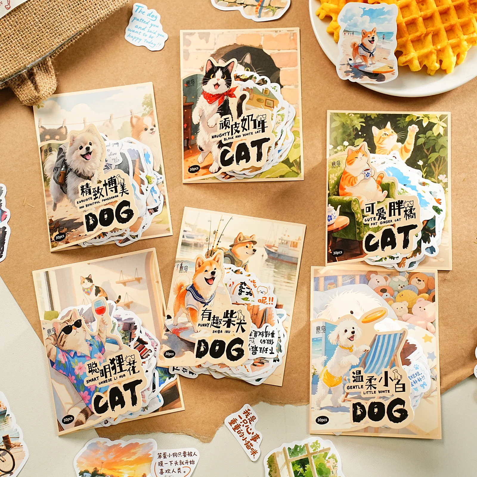 Etori Life My Healing Series ملصقات بنمط ملصقات فنية على شكل حيوانات لطيفة على شكل رسوم كرتونية يمكنك صنعها بنفسك للكمبيوتر المحمول، زجاجة مياه، ألبوم صور، حقيبة ورق هدايا، أدوات مكتبية للطلاب، ملصقات صغيرة #1