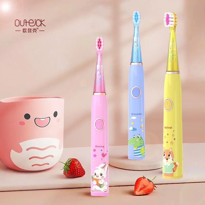 

Электрическая зубная щетка Sonic Kids, детская мультяшная зубная щетка с красочной светодиодной подсветкой, IPX7, водонепроницаемая, перезаряжаемая, 2 минуты, умная зубная щетка с таймером