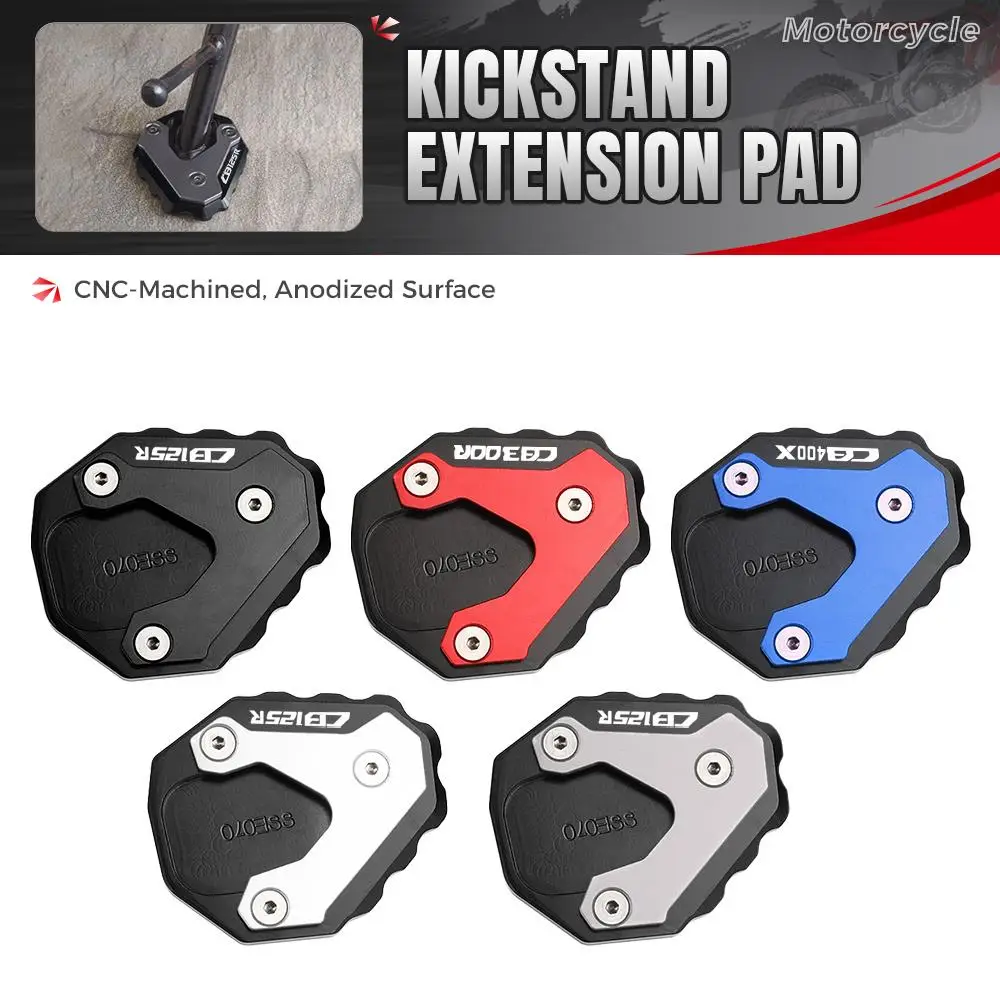 

2018-2024 For HONDA CB400X CB125R CB300R CBR300R Motorcycle CNC Foot Side Stand Pad Plate Kickstand Enlarger Support Extension