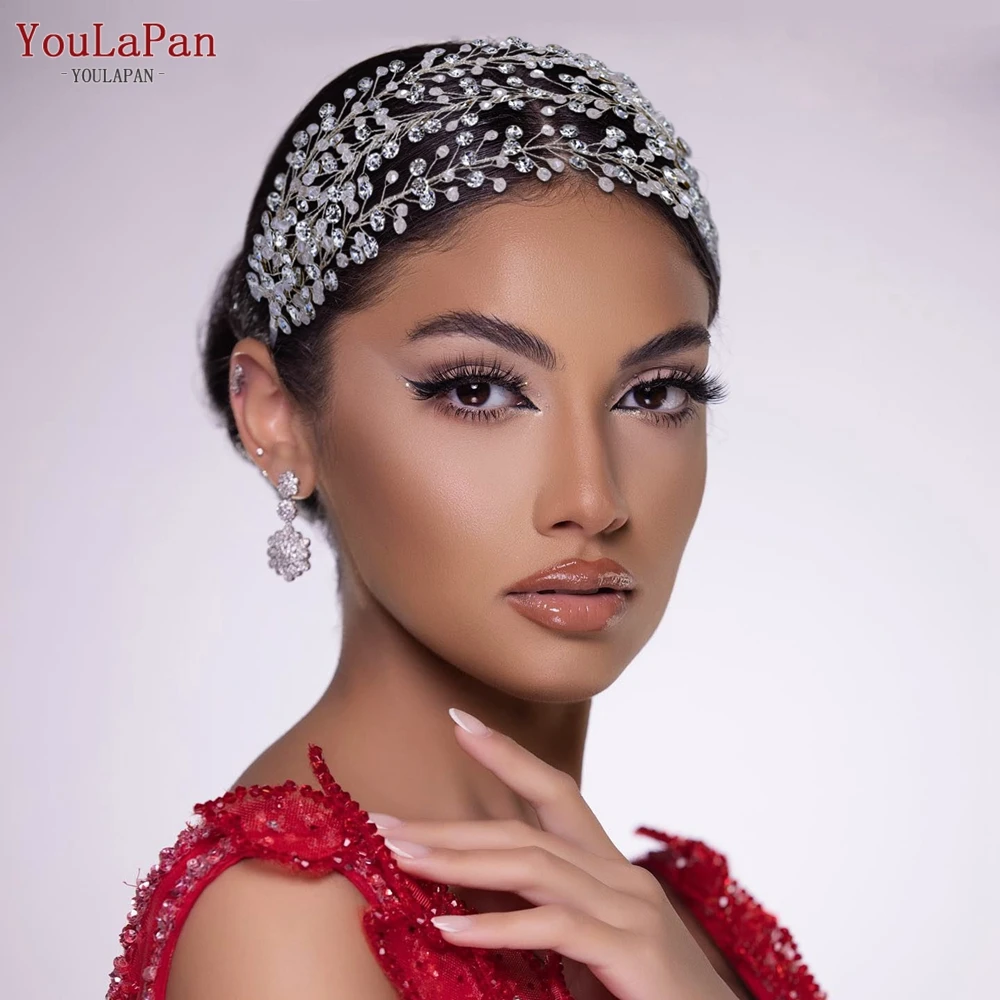 

YouLaPan Wedding Headband Handmade Rhinestone Bridal Tiara Wedding Hair Accessories Bride Headdress Bridesmaid Headwear P589