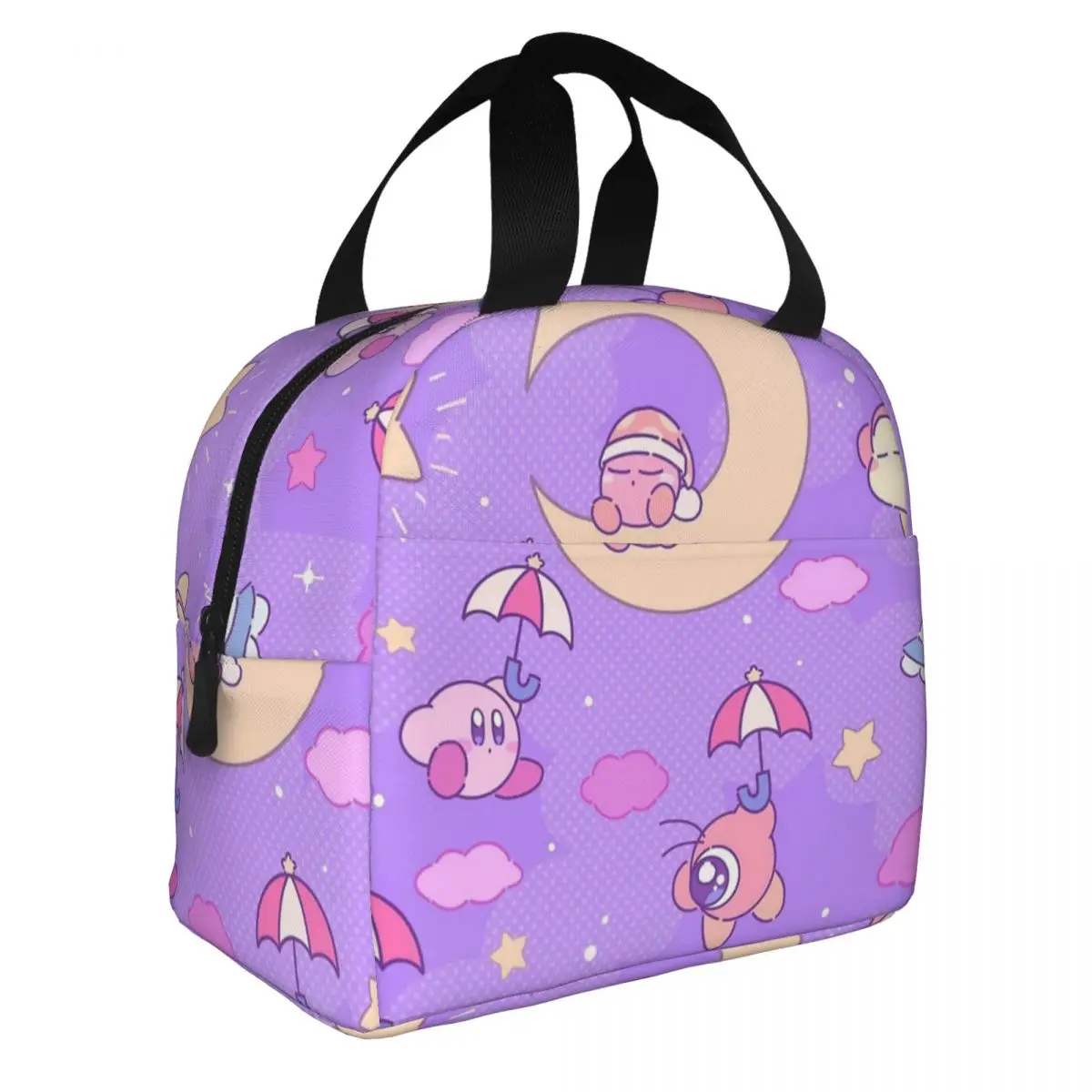 Bolsa de almuerzo con aislamiento Kirbys Night Sky Lullaby, contenedor de almuerzo de alta capacidad, bolsa refrigeradora, caja de almuerzo, bolsa de comida para oficina al aire libre