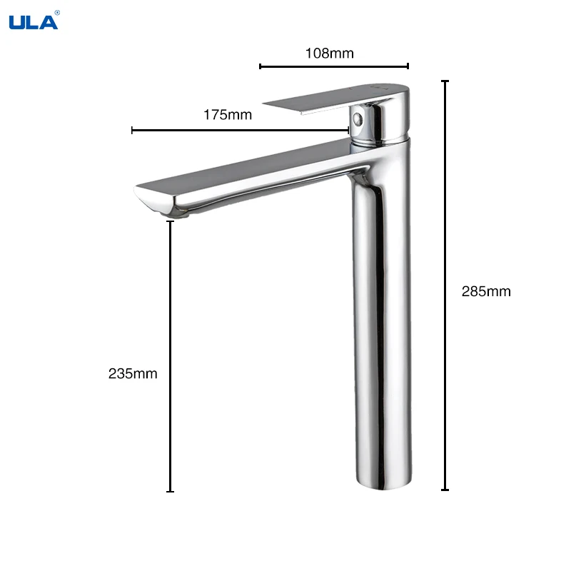 ULA Brass Basin Faucet Bathroom Faucets Hot and Cold Mixer Tall Bathroom Sink Faucets Black Chrome Washbasin Tap Crane Torneira