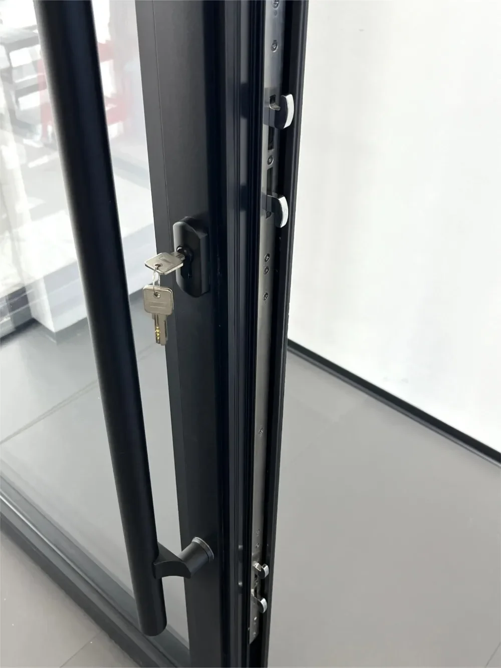 Glass Door Aluminum Profile Building Material Custom Made Entry Door Glass Iron Metal Frame Security Steel Pivot Door