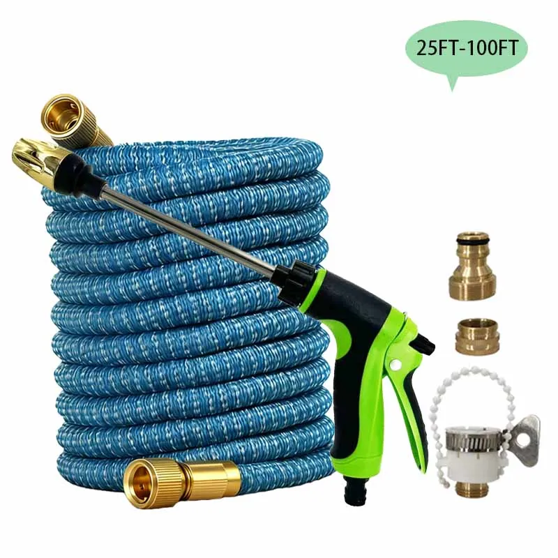 

Садовые принадлежности, расширяемый волшебный шланг, водяной пистолет для автомойки высокого давления, домашний уличный садовый поливочный шланг 25 футов-100 футов