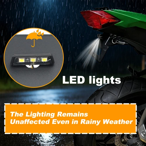 Imagen 2 del producto Ajuste para Kawasaki Ninja 300 EX300 Ninja 250 ZX250 Z300 Z250 2013-2018 soporte para matrícula Kit eliminador de guardabarros limpio trasero