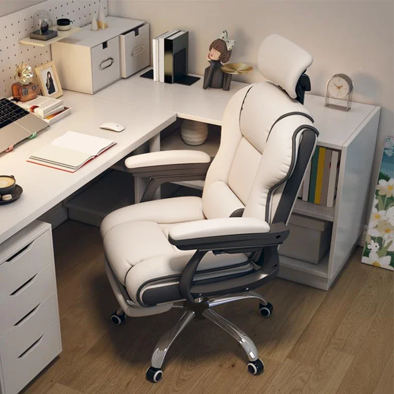 Ergonomischer Chefsessel mit hoher Rückenlehne, höhenverstellbar, PU-Leder, Neigungsverriegelung, Bürostuhl mit verdicktem Sitz