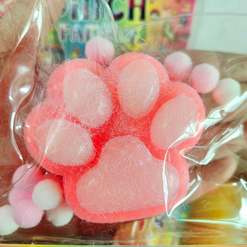 Squeeze Cat Paw Toys Cute Soft Abreact Relief Relax Toys Sticky Decompressing Pinching Cat Paw Stress Relief  Toy