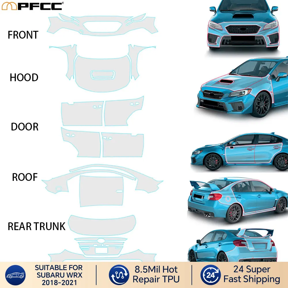 

For Subaru WRX 2018-2021 TPU Paint Protection Film Car Body Sticker Anti-scratch Protective Transparent PPF Car Accessories