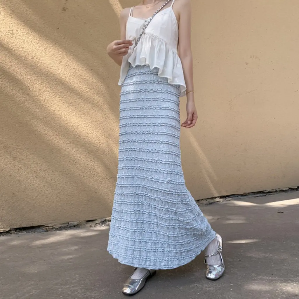 

Women's French Style Sweet Floral Lace Fishtail Skirt Slim Fit Long Hip Summer Pure Desire Style