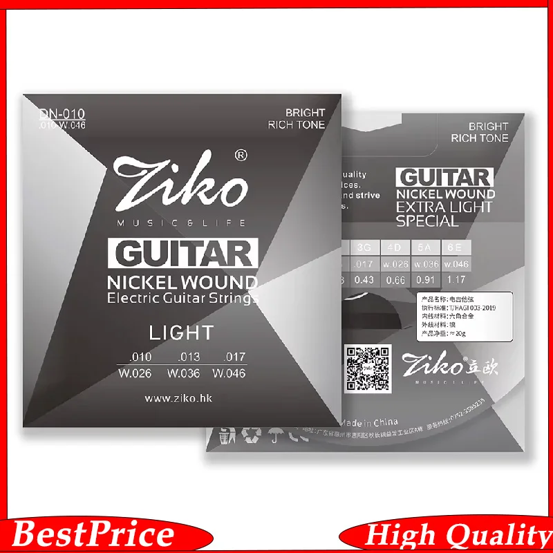Ziko DN-010 E-Gitarre String snickel Wunde Hexangon Legierung Kern Gitarren saite E-Gitarre Saiten teile Zubehör