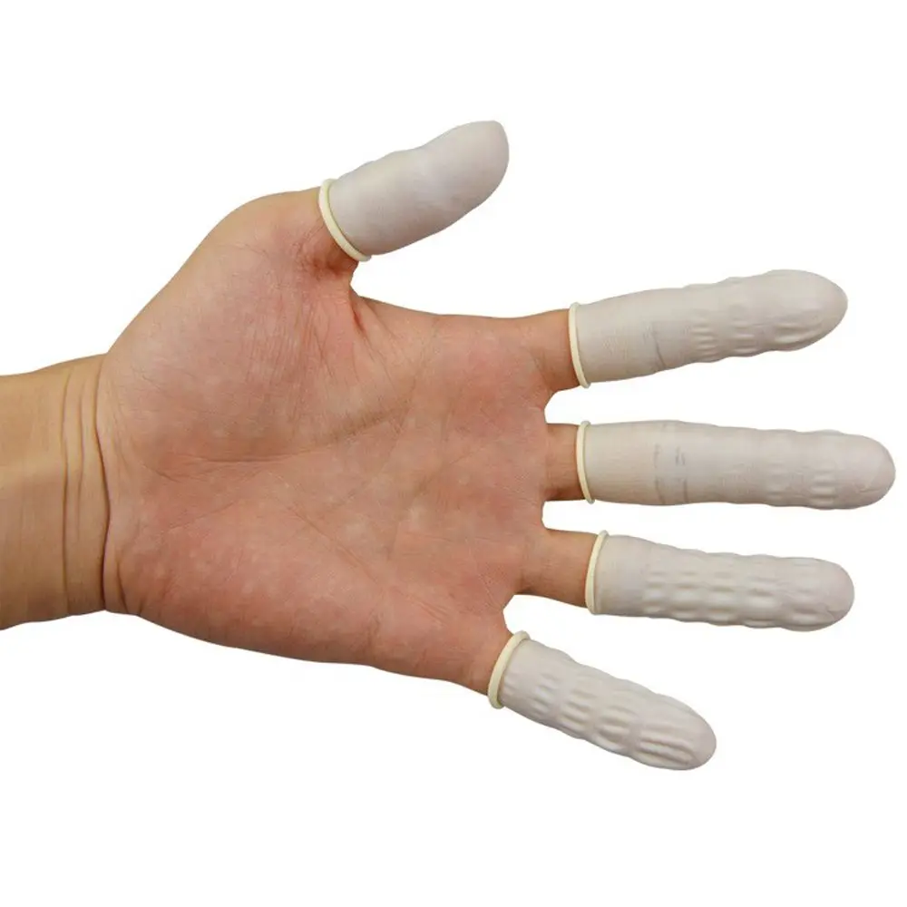 100PCS Non-slip Fingertip Protective Latex Finger Cover Finger Cots Rubber Gloves Protector Gloves